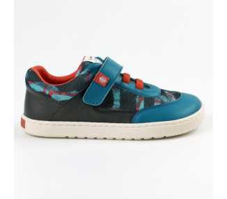 chaussures minimalistes modèle Rock Vegan, coloris blue, marque Tikki Shoes vu de côté