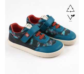 chaussures minimalistes modèle Rock Vegan, coloris blue, marque Tikki Shoes