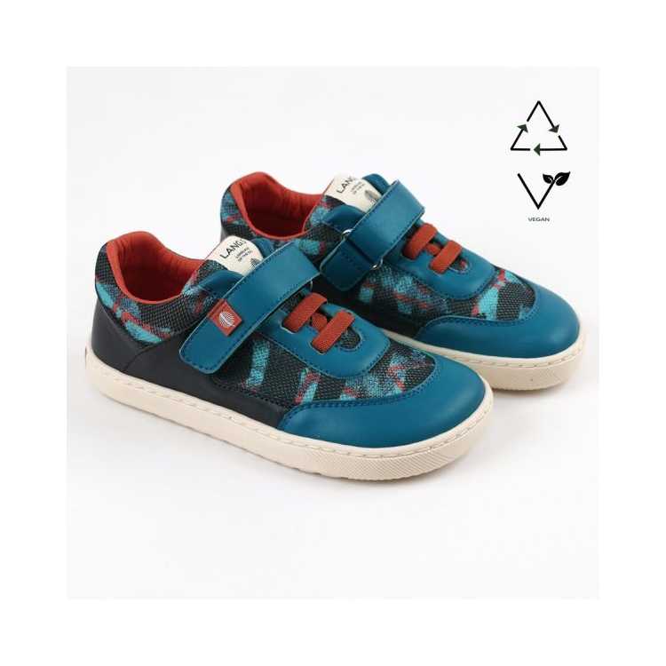 chaussures minimalistes modèle Rock Vegan, coloris blue, marque Tikki Shoes