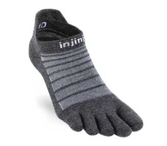 Chaussettes basses à 5 doigts fines en laine - Marque : Injinji - Modèle : Run Lightweight No-show Wool