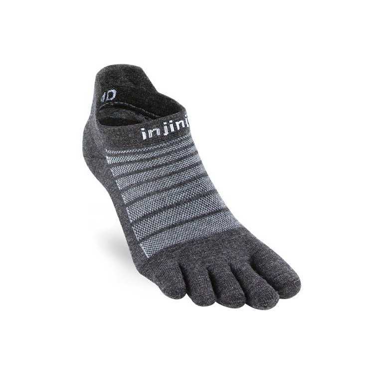 Chaussettes basses à 5 doigts fines en laine - Marque : Injinji - Modèle : Run Lightweight No-show Wool